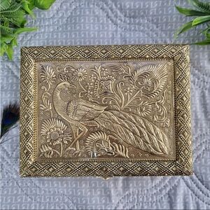Peacock Printed Decorative Wooden Box For Occasion
